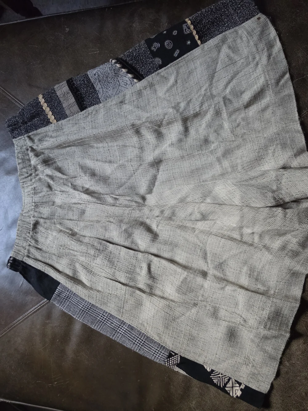 Vintage Donna Jessica Art-to-Wear Patchwork Shorts Linen Blend Lagenlook 1
